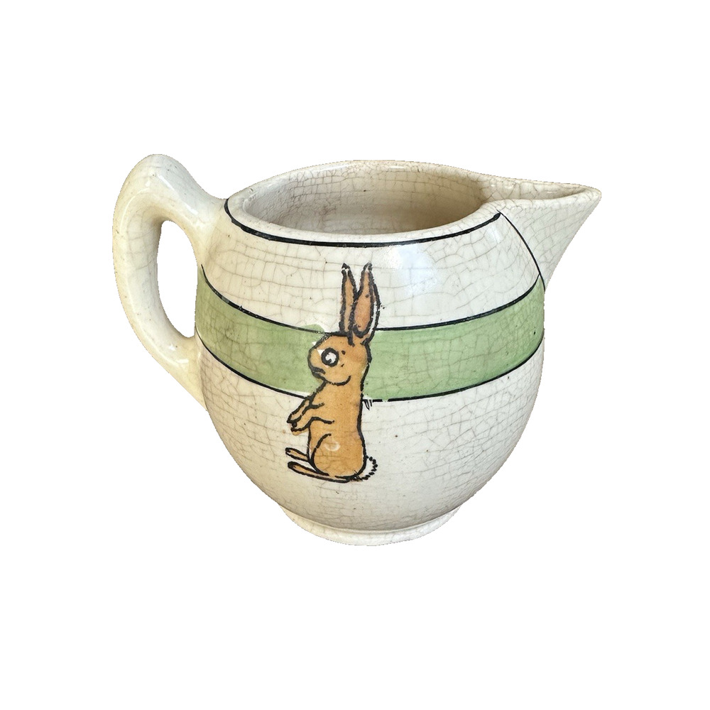 Roseville Pottery Creamware Juvenile Sitting Rabbit Creamer VTG